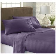 Ienjoy Home ienjoy Home Dobby 4 Piece Home Collection Premium Embossed Stripe Design Bed Sheet Set, Queen, Purple