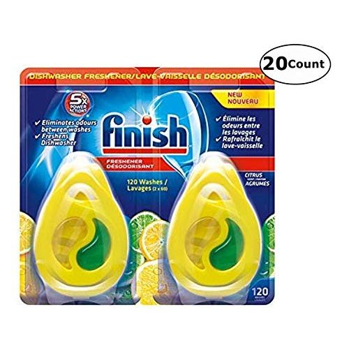  Bulk Finish Dishwasher Freshener, 1,200 washes, Citrus Scent, 0.17 fl oz / 5ml, Bulk Case of 10 - Total 20 Count