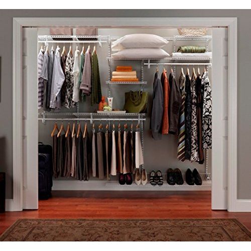  ClosetMaid 8808 ShelfTrack Adjustable Closet Organizer Kit, White, 4 to 6