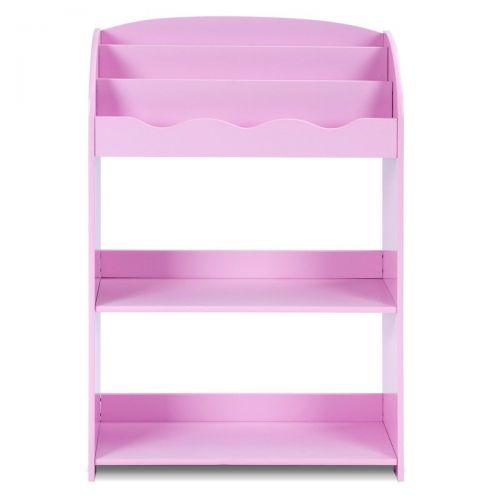 코스트웨이 COSTWAY 3-Tier Kids Bookshelf Magazine Storage Bookcase - Pink by SpiritOne + Gift Coconut Shell Massage Ball