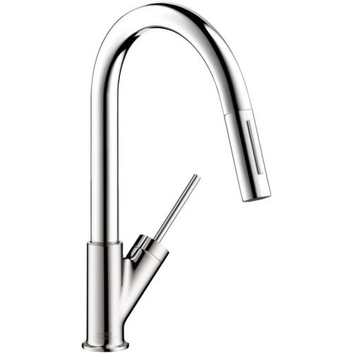  Visit the AXOR Store AXOR Starck Luxury 1-Handle 14-inch Tall Kitchen Faucet with Pull Down Sprayer with QuickClean Magnetic Docking Spray Head in Chrome, 10824001