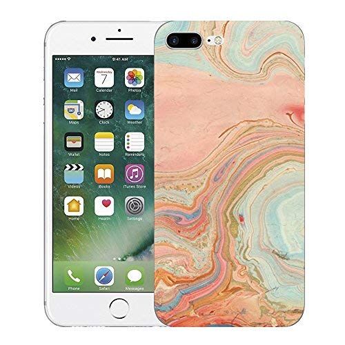  9-vultre iPhone 7&8 Plus Case,Tropical Element Pattern Marble Flower Feather iPhone 7&8 Plus case Anti Scratch TPU case for iPhone 7&8 Plus Soft TPU Back Case (3)