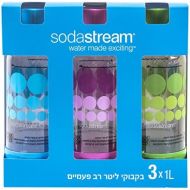 SodaStream 1 Liter x 3 Pack PET-Flaschen blau/gruen / lila 2015
