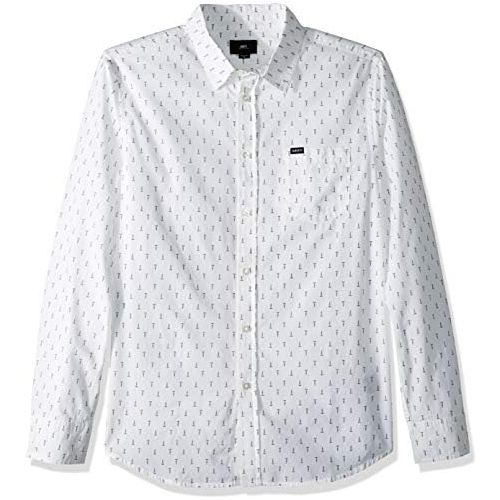  Obey Mens Screw Long Sleeve Woven Shirt