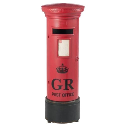  London Shelf Mailbox red metal 98 cm