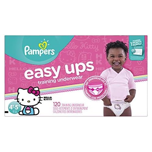  Pampers Easy Ups Training Pants Pull On Disposable Diapers for Girls Size 6 (4T-5T), 120 Count, ONE...