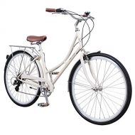 Pure Cycles Pure City Classic Step-Through 8-Speed Bicycle, 43cm/Small, Magdalen Cream/White