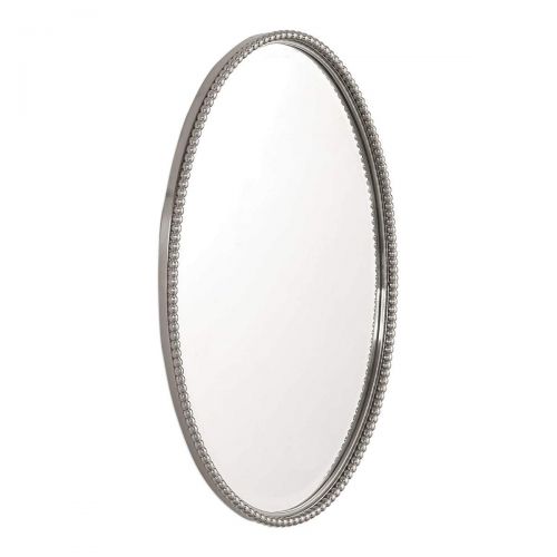  Uttermost 01102 Sherise Oval Brushed Nickel Beaded Wall Mirror: Home & Kitchen