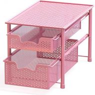 [아마존 핫딜] Simple Houseware Stackable 2 Tier Sliding Basket Organizer Drawer, Pink