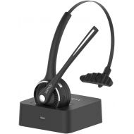 [아마존 핫딜]  [아마존핫딜]YAMAY Pro Trucker Bluetooth Headset/Office Wireless Headset, Bluetooth Earpiece Noise Cancelling Headphones with Microphone,Charging Dock,Mute Function for Car Call Center iPhone A