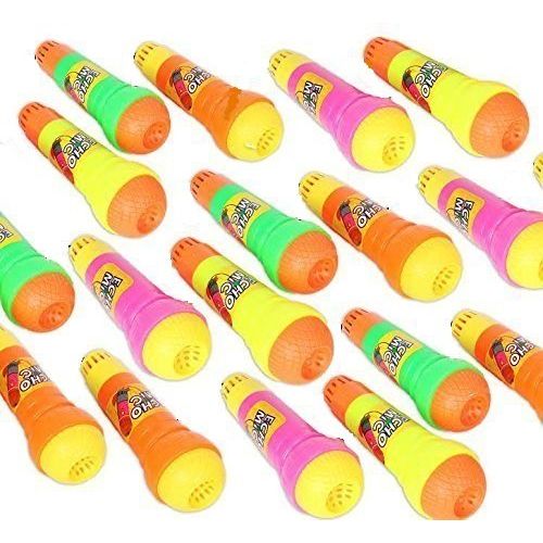  Dazzling Toys Toy Echo Microphone Variety Pack of 12 - Pretend Play Multicolor Novelty Toy Mic. Set with Echo Feature for Kids Graduations | Holidays |Birthday Parties | BBQ’s - Ag
