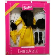 Barbie Fashion Avenue Coat Collection. Yellow Slicker with Black Fur Trim