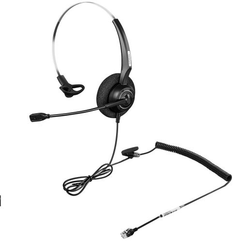 AAA ARAMA Arama RJ Headset Wired Monaural with Noise Canceling Microphone for Call Center Cisco 7941 7975 Office IP Phones or Telephone Systems with Plantronics M10 M12 M22 MX10 Amplifiers(A
