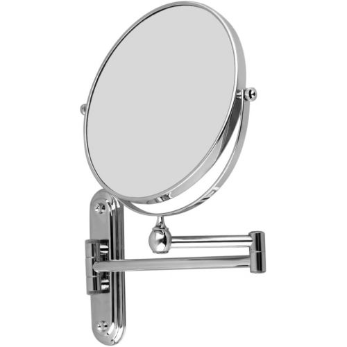  Excelvan 8 Inch Two-Sided Swivel Extension Wall Mountable Magnifying Makeup Mirror, 12 Inch Extension, Chrome Finished, (8 inch, 10X)
