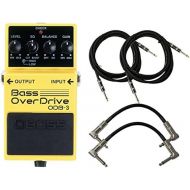 BOSS ODB-3 Bass Overdrive Pedal Bundle w/4 Cables
