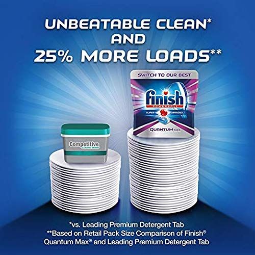  Finish Quantum Max Powerball, 64ct, Dishwasher Detergent Tablets, Ultimate Clean & Shine - Pack 2