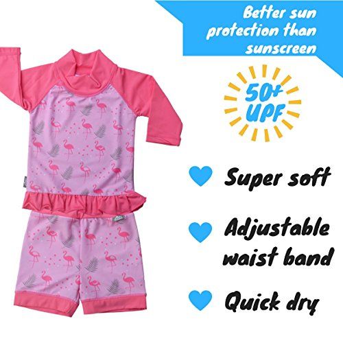  JAN & JUL Kids Long Sleeve Swim-Suit Rash Guard with UPF 50+ Sun Protection, Shirt or Set for Baby or Toddler (Boy or Girl)
