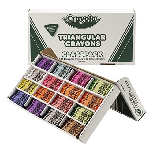  Crayola BIN528039 Triangular Crayon Classpack, 16 Colors, 256 Count