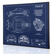 Engraved Blueprint Art LLC Ford GT Blueprint Artwork-Laser Marked & Personalized-The Perfect Ford Gifts