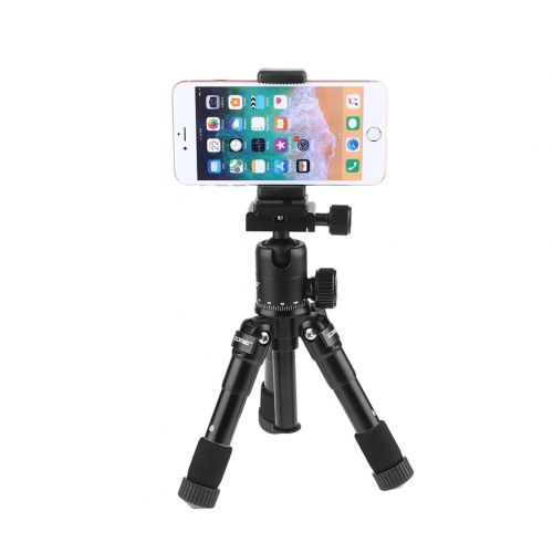  Alloet Mini Folding Aluminum Desktop Selfie Tripod Stand Mount for Phone Camera(B)