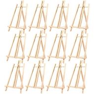 Juvale 12-Pack of Tabletop Easels - Wood Easel, Mini Easels for Tabletop Painting, Standing Easel, Brown - 9 x 14.8 Inches