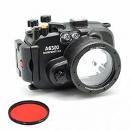 EACHSHOT Meikon 40m130ft Waterproof Underwater Camera Housing Case for A6300 Can Be Used With 16-50mm Lens with EACHSHO 67mm Red Underwater Filter