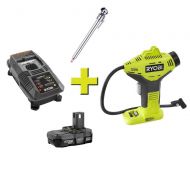 Ryobi P737 18-Volt ONE+ Lithium-Ion Cordless Power Inflator Kit with 1.3 Ah Lithium-Ion Battery,18-Volt Charger and Automotive Pencil Tire Gauge (Bundle)