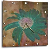 3dRose DPP_42736_3 Teal Echinacea Flower- Floral Art Wall Clock, 15 by 15