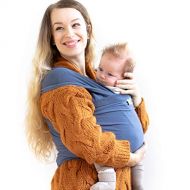 [아마존베스트]Boba Wrap Baby Carrier, Vintage Blue - Original Stretchy Infant Sling, Perfect for Newborn Babies and Children up to 35 lbs