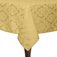 Ultimate Textile Saxony 84 x 84-Inch Square Damask Tablecloth Gold