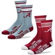 For Bare Feet Mens NCAA (2-Pack)-4 Stripe Deuce Crew Socks-Size Large and Medium