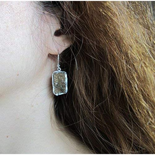  Belesas Square Druzy Earrings- Brown Druzy Earrings- Statment Earrings- Druzy Earring- Gemstone Earrings- Gifts for Her- Statement Earrings- Earring