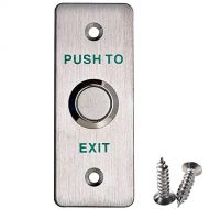 [아마존베스트]UHPPOTE Push to Exit Button Switch NO/COM Output Stainless Steel Panel for Access Control Hollow Door