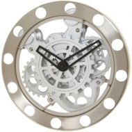 Kikkerland Gear Wall Clock, NickelWhite