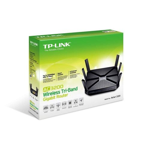  ASURION TP-Link AC3200 Wireless Wi-Fi Tri-Band Gigabit Router (Archer C3200) (Renewed)