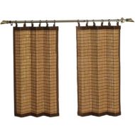 Bamboo Ring Top Curtain BRP07 2-Piece 48-Inch Wide x 36-Inch High Tier set, Colonial Brown