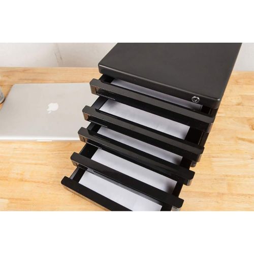 ZCCWJG Desktop File Cabinet Five-Layer Small Drawer Storage Box Plastic with Lock Storage Box Locker Black