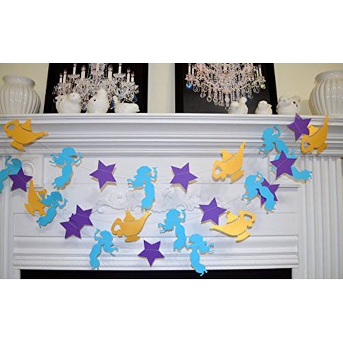  Princess Jasmine Birthday Party decor, Aladdin Magic Lamp, Princess room decorations, Princess Jasmine banner garland, Photo prop, Gold lamp