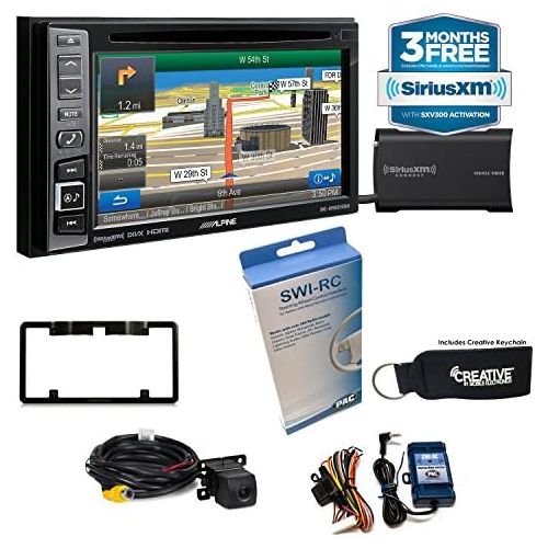  Alpine INE-W960HDMI AudioNavigation System, Sirius XM Tuner, Steering Wheel Control Interface & Backup Camera Bundle
