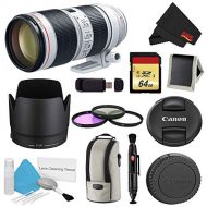 Canon (6AVE) Canon EF 70-200mm f2.8L is III USM Lens Bundle w 64GB Memory Card + Accessories, and 3 Piece Filter Kit (International Model)