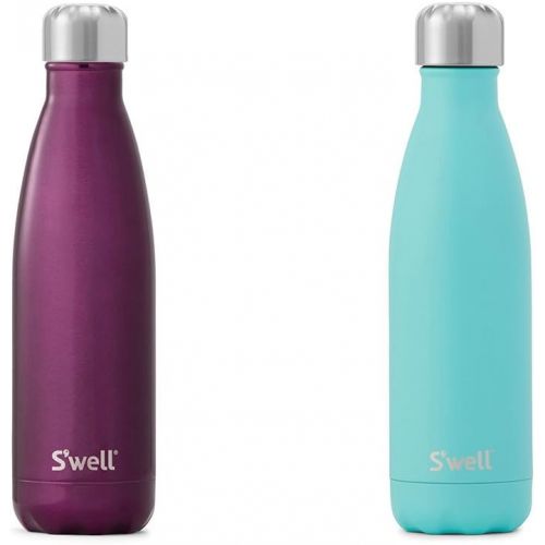  Swell Stainess Steel Water Bottle set, Sangria 17oz and Turquoise Blue, 17oz