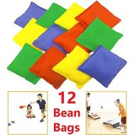 [아마존베스트]Adorox Set of 12 Assorted 5 Nylon Bean Bags Cornhole Primary Colors Carnival Game
