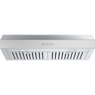 COSTWAY Costway 30 Capable Under Cabinet Range Hood 3-Speed Stainless Steel Cooking Vent Fan with LED Light (Under Cabinet with 7 Height)