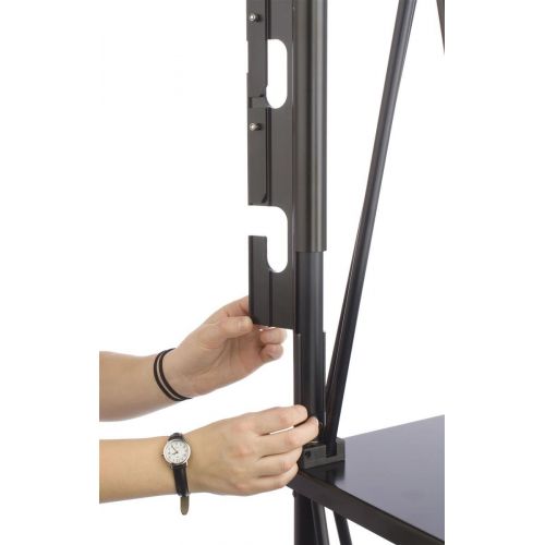  Displays2go Portable Trade Show Display, 134 x 93 x 24-Inch, With Brackets For Two 60-Inch Flat Panel TVs, And A Rolling Case