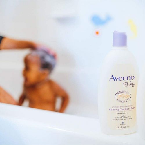  [아마존베스트]Aveeno Baby Calming Comfort Bath with Lavender & Vanilla, Hypoallergenic & Tear-Free, 18 fl. oz