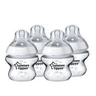 [아마존베스트]Tommee Tippee Closer to Nature Baby Bottle, Anti-Colic Valve, Breast-Like Nipple for Natural Latch, BPA-Free - Extra Slow Flow, 5 Ounce, 4 Count