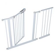 Baby Safety Gate, Sable Pressure Mounted Easy Step Walk Thru Gate with Wall Cups for Kids or Pets, Safe to Use, Easy to Install without Drilling Wall, Resistant Seamless Steel Pipi