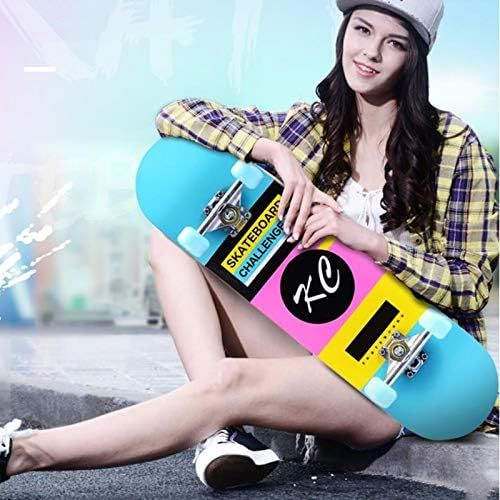  TXFG Vierradriges Jugenddoppelt-Oben Skateboardstrassen-Skateboardbuerstenstrassenerwachsener Kinderroller Fuer Ihre Wahl (Farbe : E)