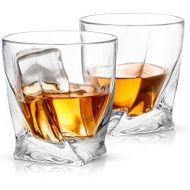 JoyJolt Atlas Crystal Whiskey Glasses, Old Fashioned Whiskey Glass 10.8 Ounce, Ultra Clear Crystal Scotch Glass for Bourbon and Liquor Set Of 2 crystal Glassware