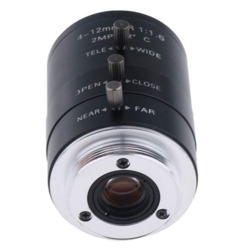  Prettyia 4-12mm 12 Manual Iris Varifocal Lens Cs-Mount Dc Drive for Security Camera 12 Inch F1.6